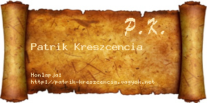 Patrik Kreszcencia névjegykártya